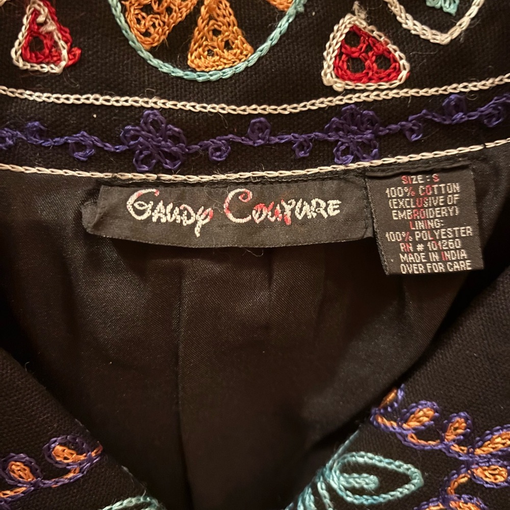 Gaudy couture Colorful Embroidered Jacket size 6 - Picture 2 of 5